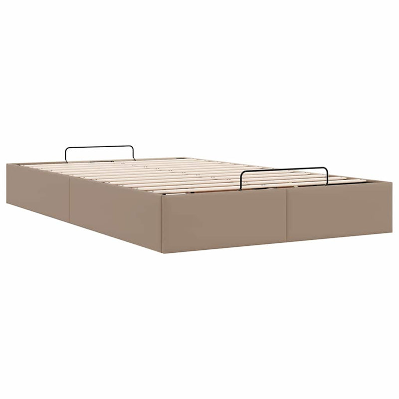 vidaXL Ottomán ágykeret matrac nélkül cappucino 120x200 cm műbőr