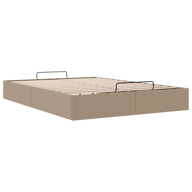 vidaXL oszmán ágykeret matrac nélkül cappucino 140x190 cm műbőr