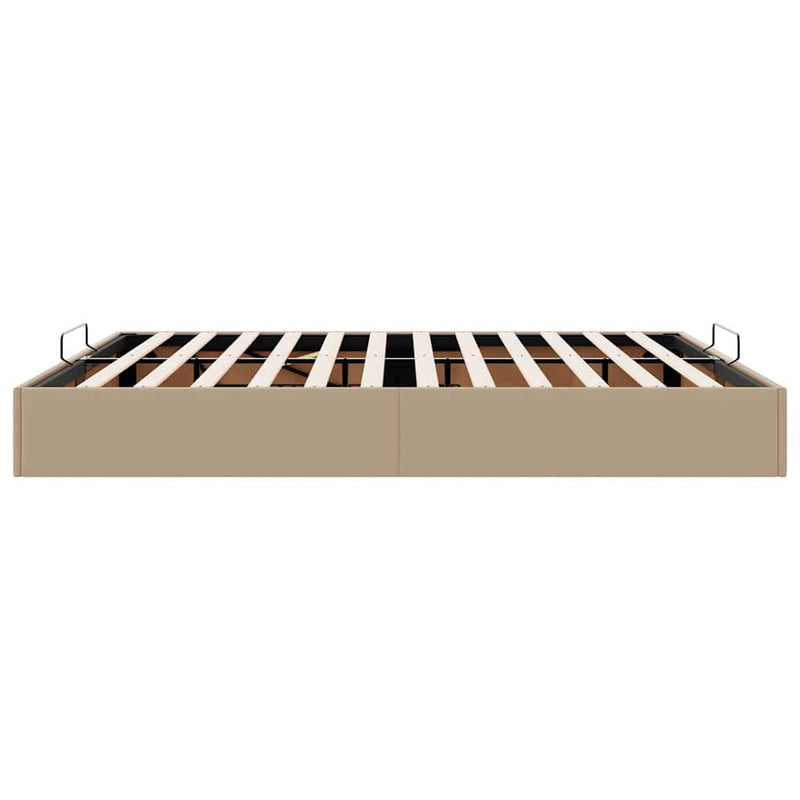 vidaXL Ottomán ágykeret matrac nélkül cappucino 180x200 cm műbőr