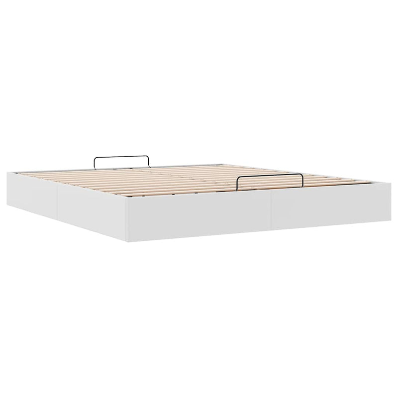 vidaXL Ottomán ágykeret matrac nélkül fehér 200x200 cm műbőr
