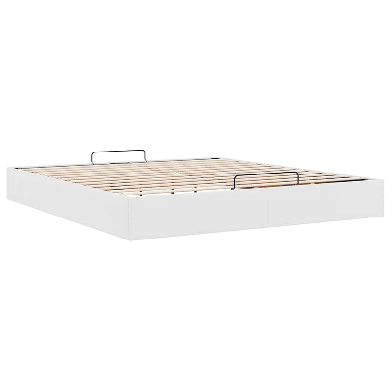 vidaXL Ottomán ágykeret matrac nélkül fehér 200x200 cm műbőr