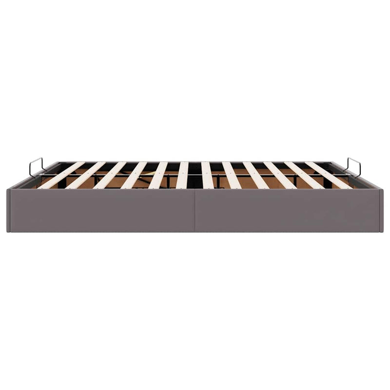 vidaXL Ottomán ágykeret matrac nélkül szürke 200x200 cm műbőr