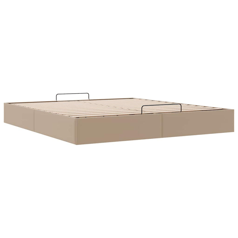 vidaXL Ottomán ágykeret matrac nélkül cappucino 200x200 cm műbőr