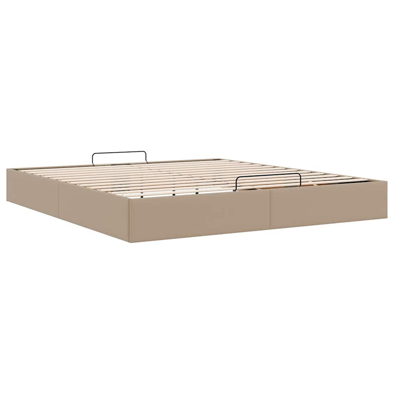 vidaXL Ottomán ágykeret matrac nélkül cappucino 200x200 cm műbőr