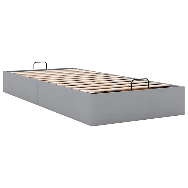 vidaXL Ottomán világosszürke szövet ágykeret matrac nélkül 80x200 cm