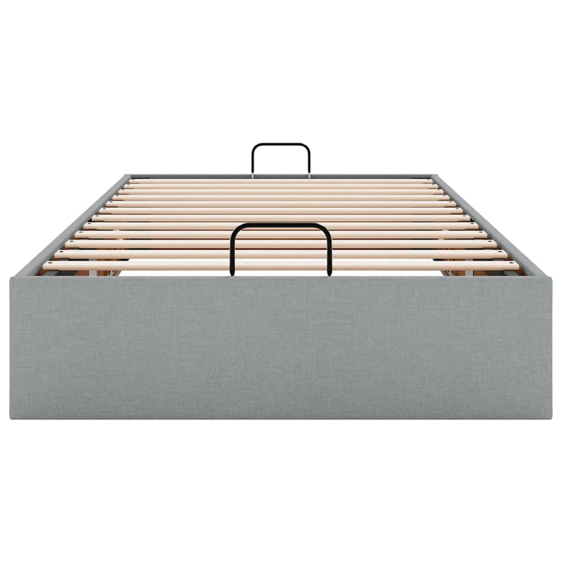 vidaXL Ottomán világosszürke szövet ágykeret matrac nélkül 80x200 cm