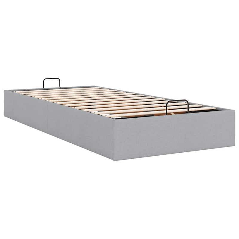 vidaXL Ottomán világosszürke szövet ágykeret matrac nélkül 80x200 cm