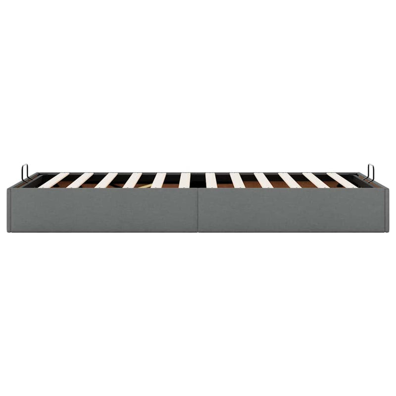 vidaXL Ottomán sötétszürke szövet ágykeret matrac nélkül 80x200 cm