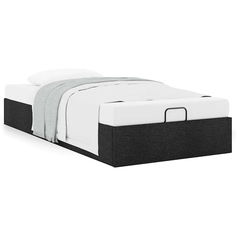 vidaXL Ottomán ágykeret matrac nélkül fekete 80x200 cm szövet
