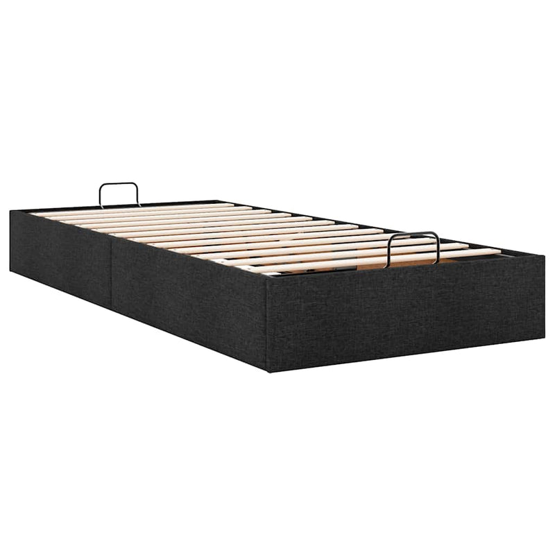 vidaXL Ottomán ágykeret matrac nélkül fekete 80x200 cm szövet
