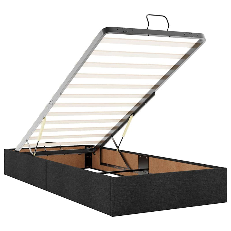 vidaXL Ottomán ágykeret matrac nélkül fekete 80x200 cm szövet