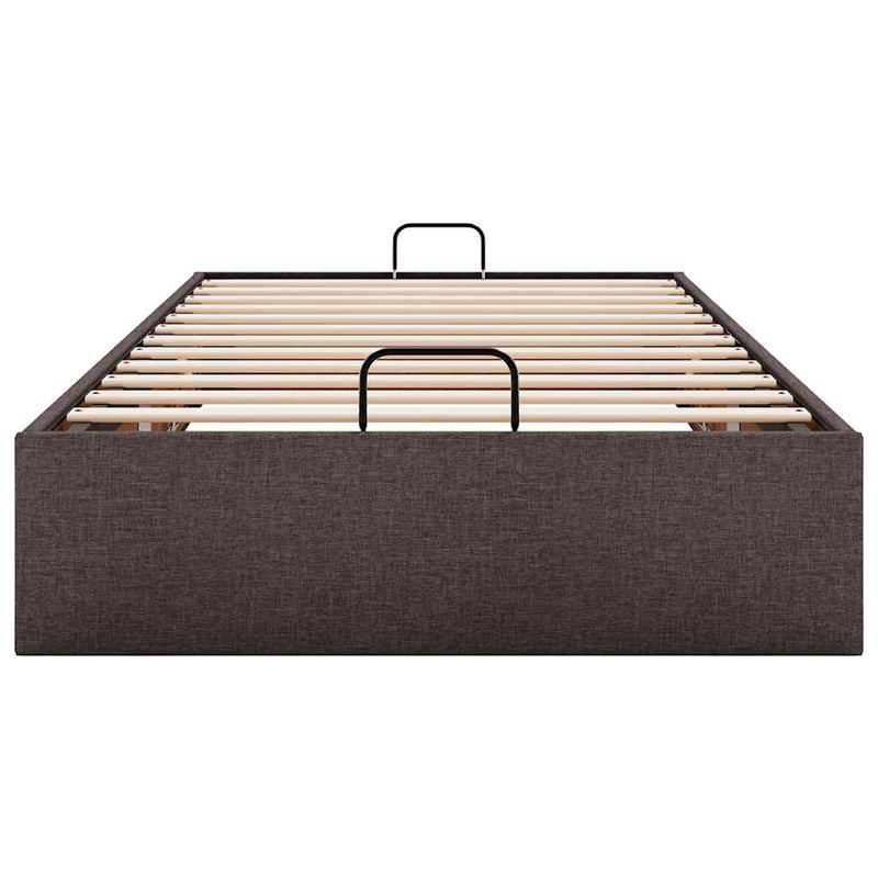 vidaXL Ottomán sötétbarna szövet ágykeret matrac nélkül 80x200 cm