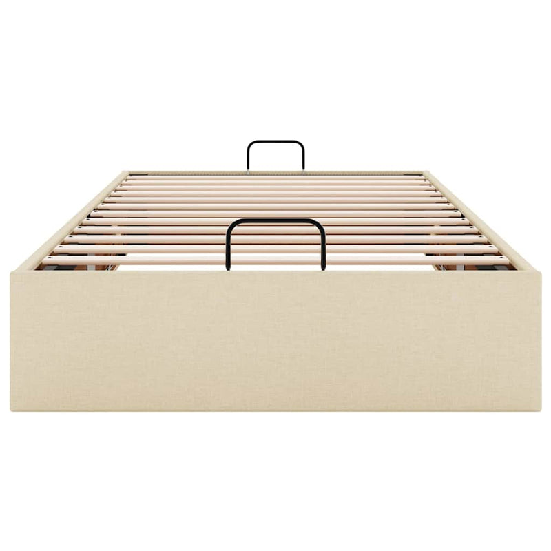 vidaXL Ottomán ágykeret matrac nélkül krém 80x200 cm szövet