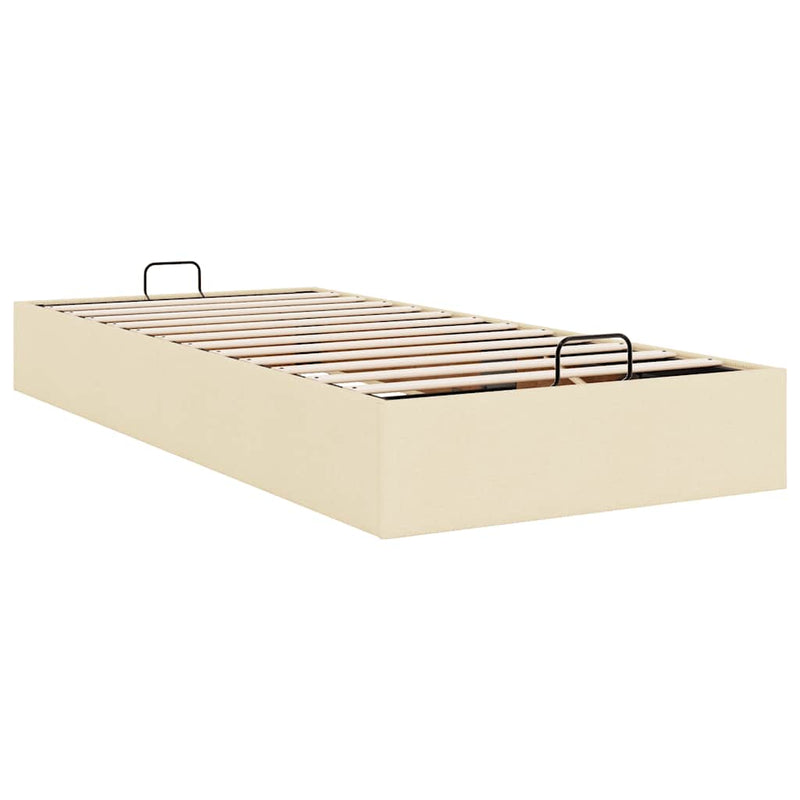 vidaXL Ottomán ágykeret matrac nélkül krém 80x200 cm szövet