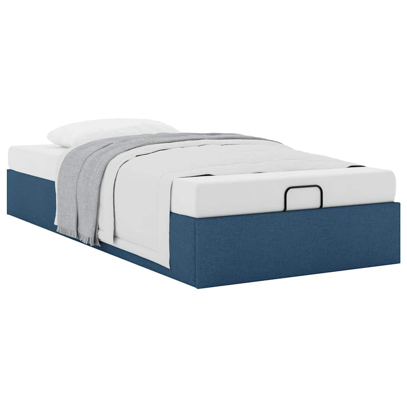 vidaXL Ottomán ágykeret matrac nélkül kék 80x200 cm szövet
