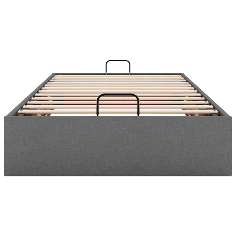 vidaXL Ottomán sötétszürke szövet ágykeret matrac nélkül 90x190 cm