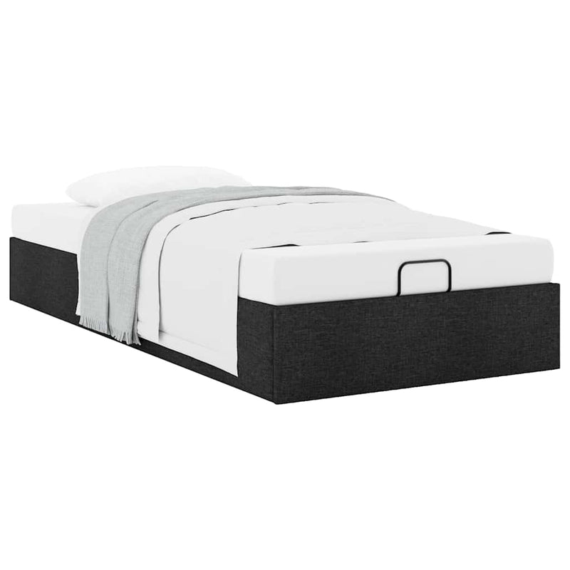 vidaXL Ottomán ágykeret matrac nélkül fekete 90x190 cm szövet