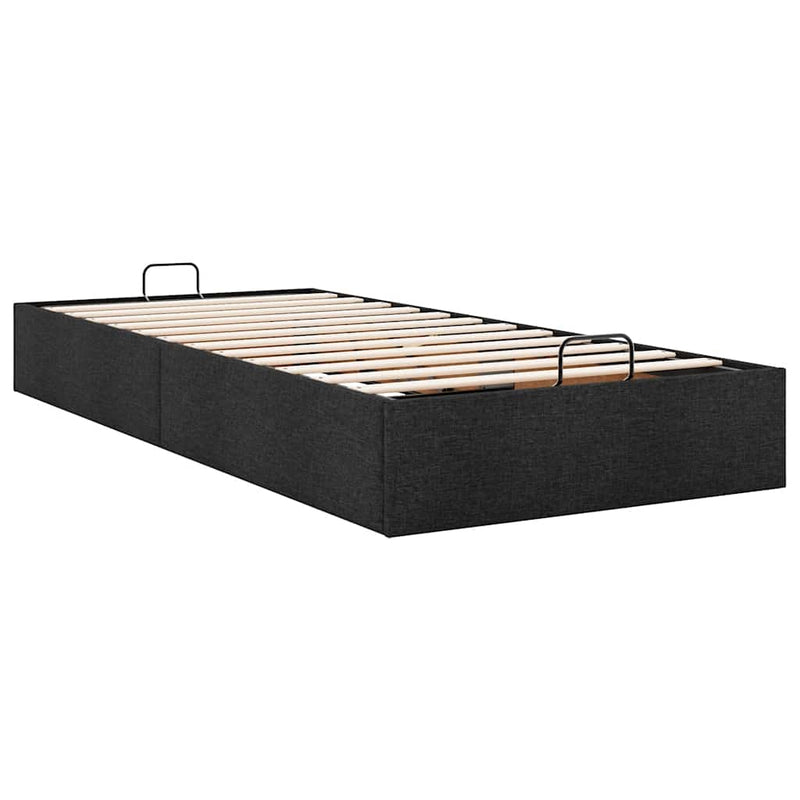 vidaXL Ottomán ágykeret matrac nélkül fekete 90x190 cm szövet