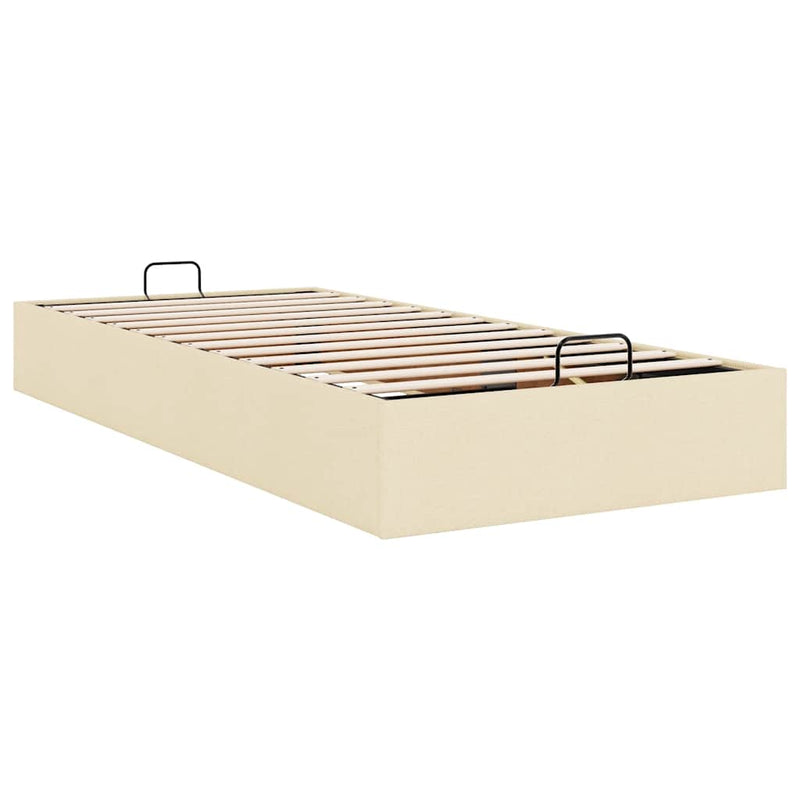 vidaXL Ottomán ágykeret matrac nélkül krém 90x190 cm szövet
