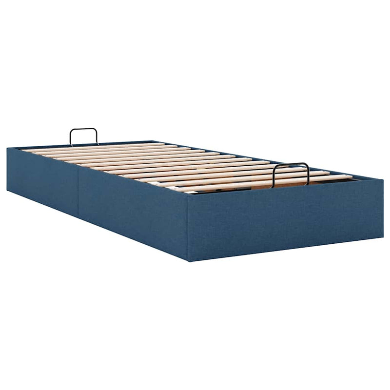 vidaXL Ottomán ágykeret matrac nélkül kék 90x190 cm szövet