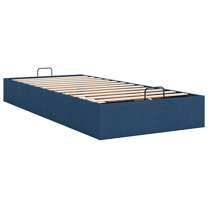 vidaXL Ottomán ágykeret matrac nélkül kék 90x190 cm szövet