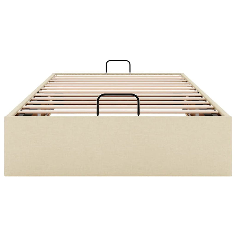 vidaXL Ottomán ágykeret matrac nélkül krém 90x200 cm szövet