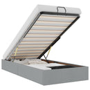 vidaXL Ottomán világosszürke szövet ágykeret matrac nélkül 100x200 cm