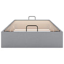 vidaXL Ottomán világosszürke szövet ágykeret matrac nélkül 100x200 cm