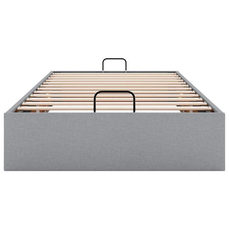 vidaXL Ottomán világosszürke szövet ágykeret matrac nélkül 100x200 cm