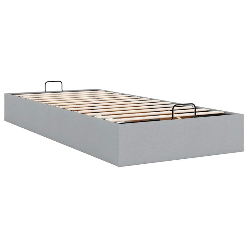 vidaXL Ottomán világosszürke szövet ágykeret matrac nélkül 100x200 cm