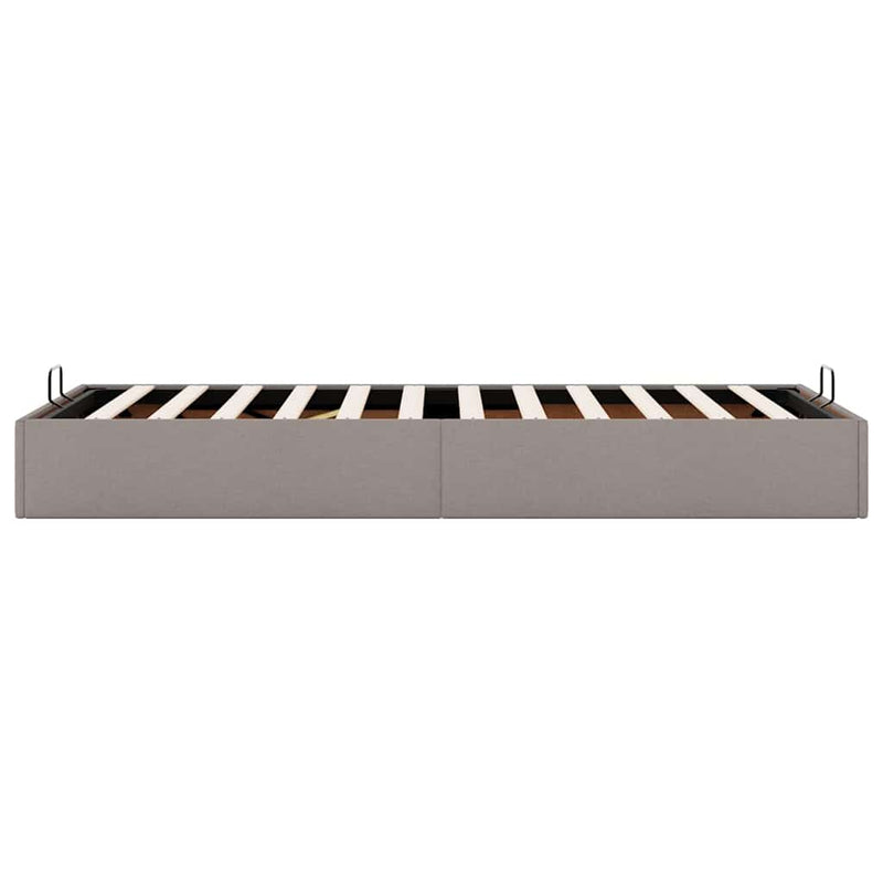 vidaXL Ottomán tópszínű szövet ágykeret matrac nélkül 100x200 cm