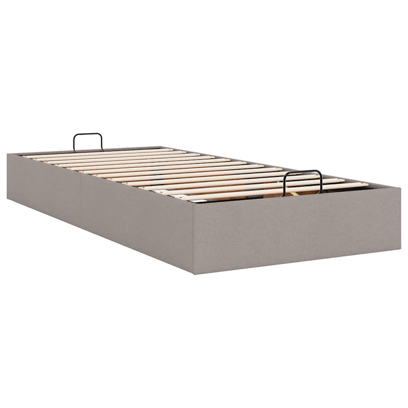 vidaXL Ottomán tópszínű szövet ágykeret matrac nélkül 100x200 cm