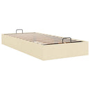 vidaXL Ottomán krémszínű szövet ágykeret matrac nélkül 100x200 cm