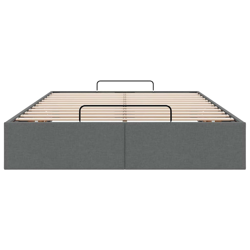 vidaXL Ottomán ágykeret matrac nélkül sötétszürke 120x190 cm szövet
