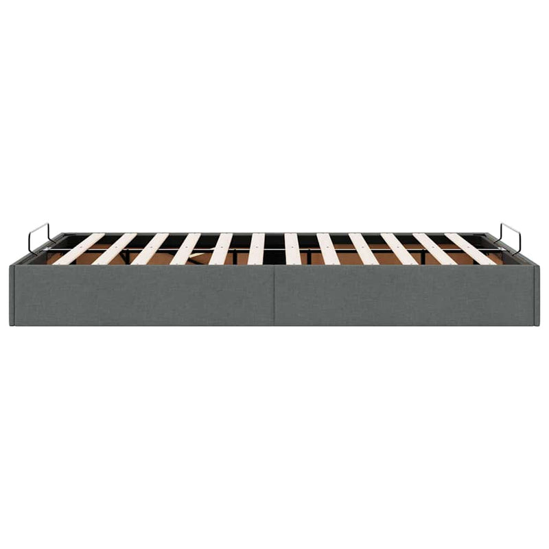vidaXL Ottomán ágykeret matrac nélkül sötétszürke 120x190 cm szövet
