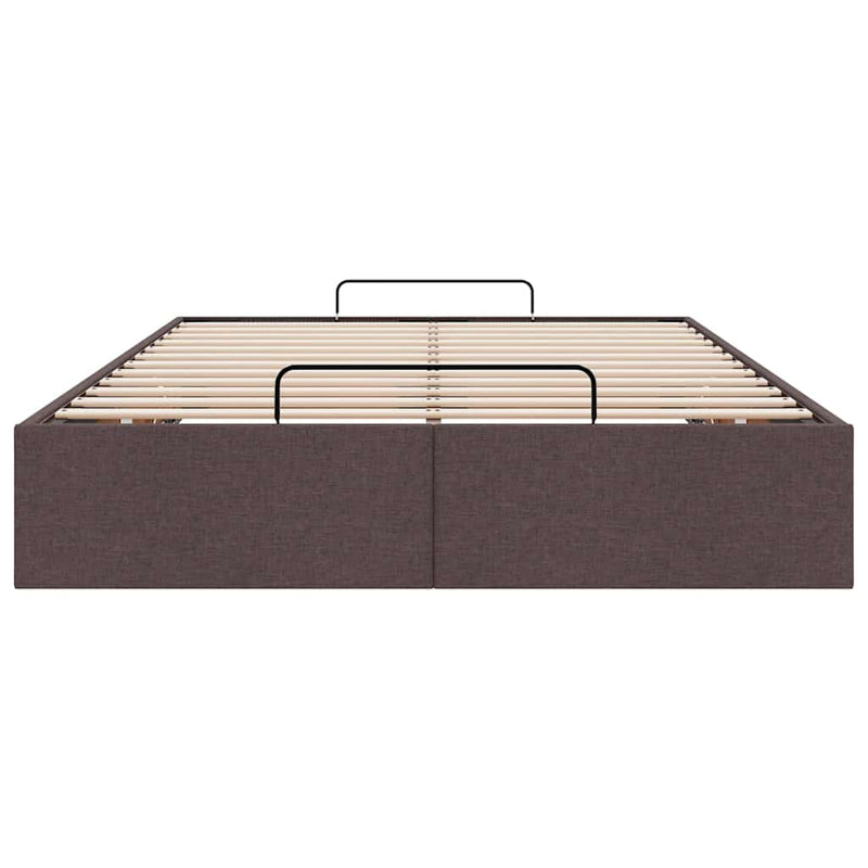 vidaXL Ottomán ágykeret matrac nélkül sötétbarna 120x190 cm szövet