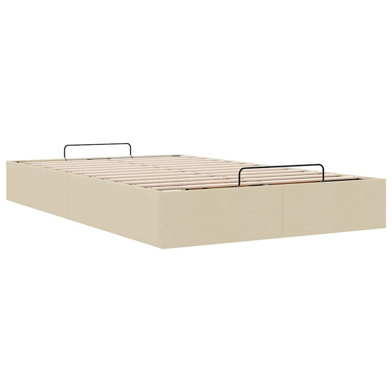vidaXL Ottomán ágykeret matrac nélkül krém 120x190 cm szövet