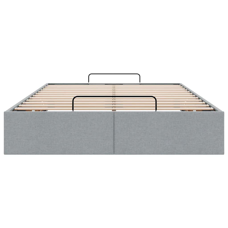 vidaXL Ottomán világosszürke szövet ágykeret matrac nélkül 120x200 cm