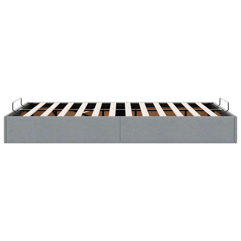 vidaXL Ottomán világosszürke szövet ágykeret matrac nélkül 120x200 cm