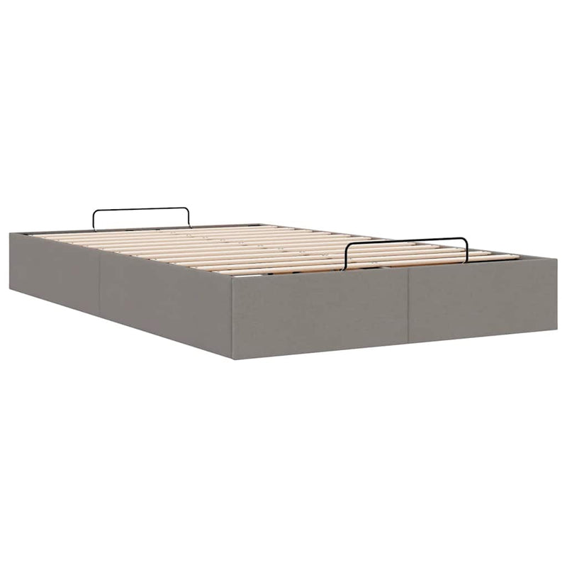 vidaXL Ottomán tópszínű szövet ágykeret matrac nélkül 120x200 cm