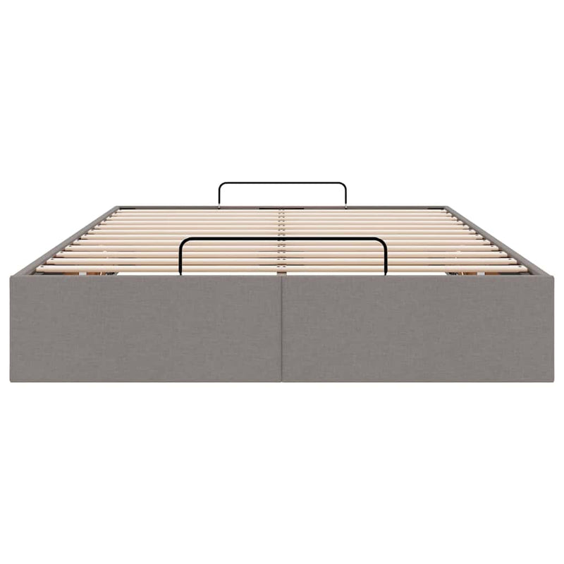 vidaXL Ottomán tópszínű szövet ágykeret matrac nélkül 120x200 cm