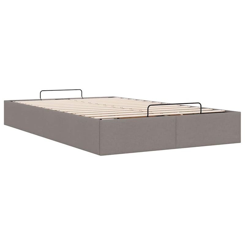 vidaXL Ottomán tópszínű szövet ágykeret matrac nélkül 120x200 cm