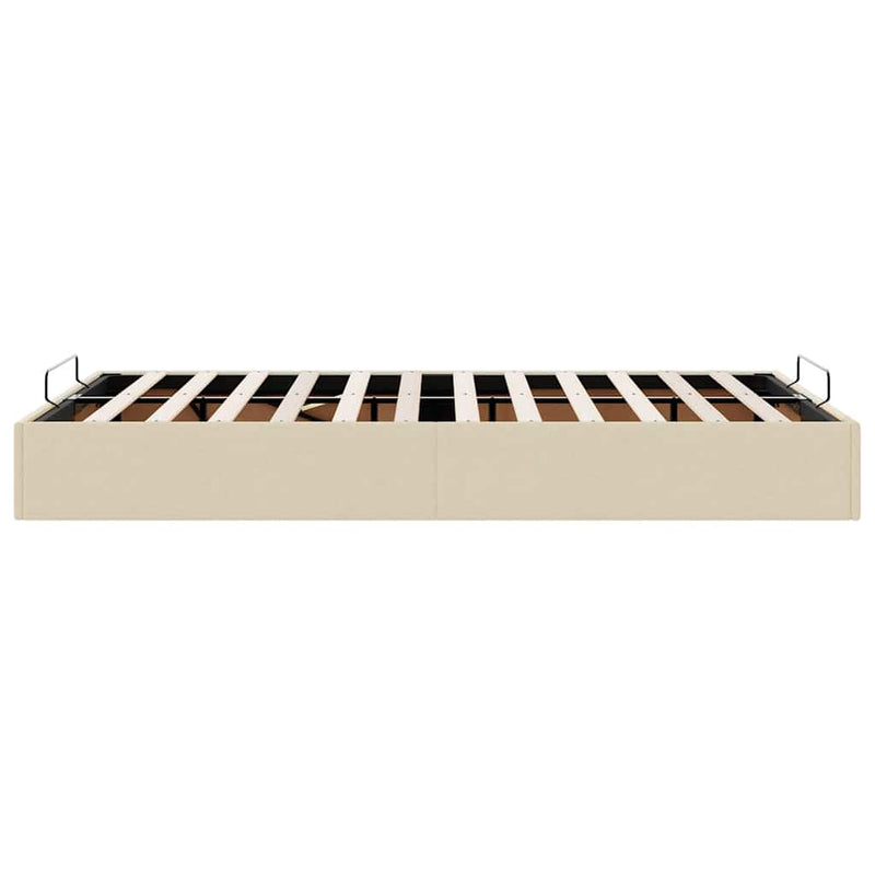 vidaXL Ottomán krémszínű szövet ágykeret matrac nélkül 120x200 cm
