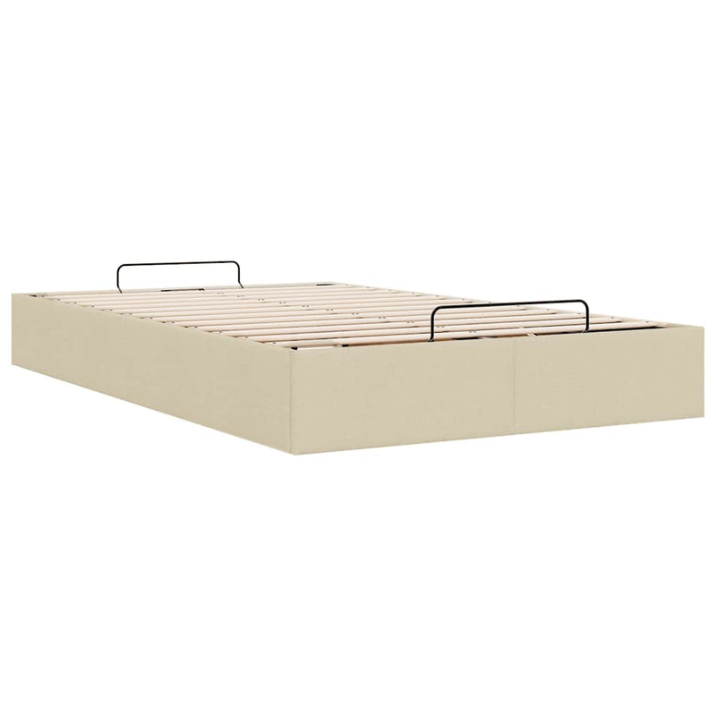 vidaXL Ottomán krémszínű szövet ágykeret matrac nélkül 120x200 cm