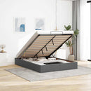 vidaXL Ottomán sötétszürke szövet ágykeret matrac nélkül 140 x 190 cm