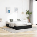 vidaXL Ottomán fekete szövet ágykeret matrac nélkül 140 x 190 cm