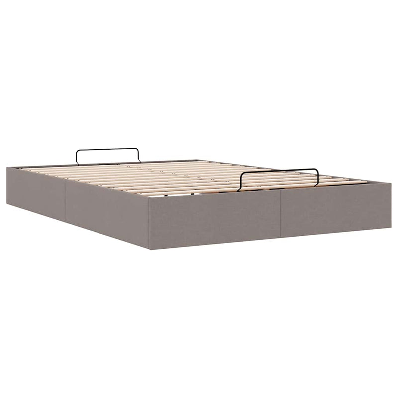 vidaXL Ottomán tópszínű szövet ágykeret matrac nélkül 140 x 190 cm