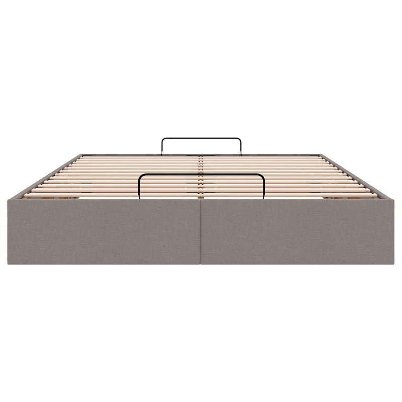 vidaXL Ottomán tópszínű szövet ágykeret matrac nélkül 140 x 190 cm