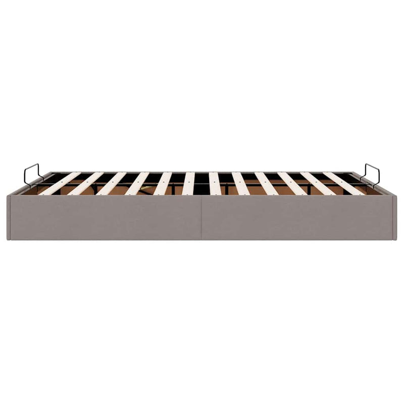vidaXL Ottomán tópszínű szövet ágykeret matrac nélkül 140 x 190 cm