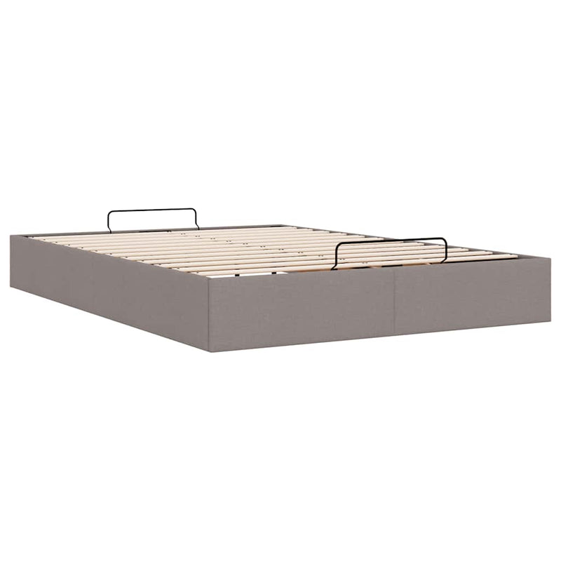 vidaXL Ottomán tópszínű szövet ágykeret matrac nélkül 140 x 190 cm
